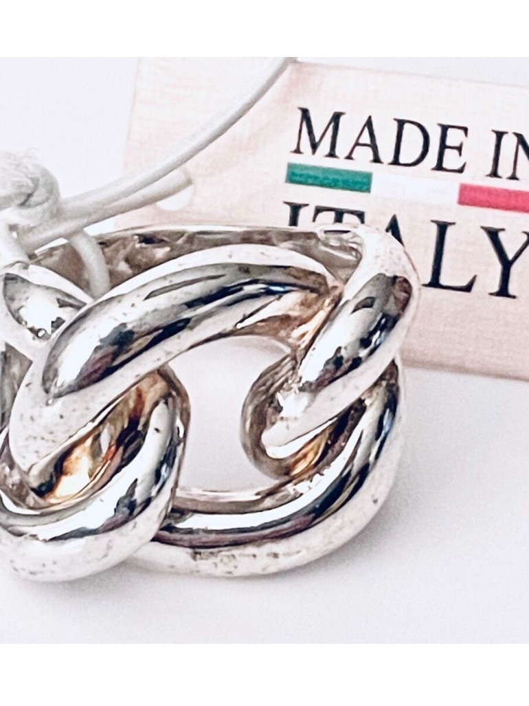 Nwt Gorgeous 7 Mia Fiore Sterling Silver 925 Pleated Bronze Thick Knot Link Ring 219$